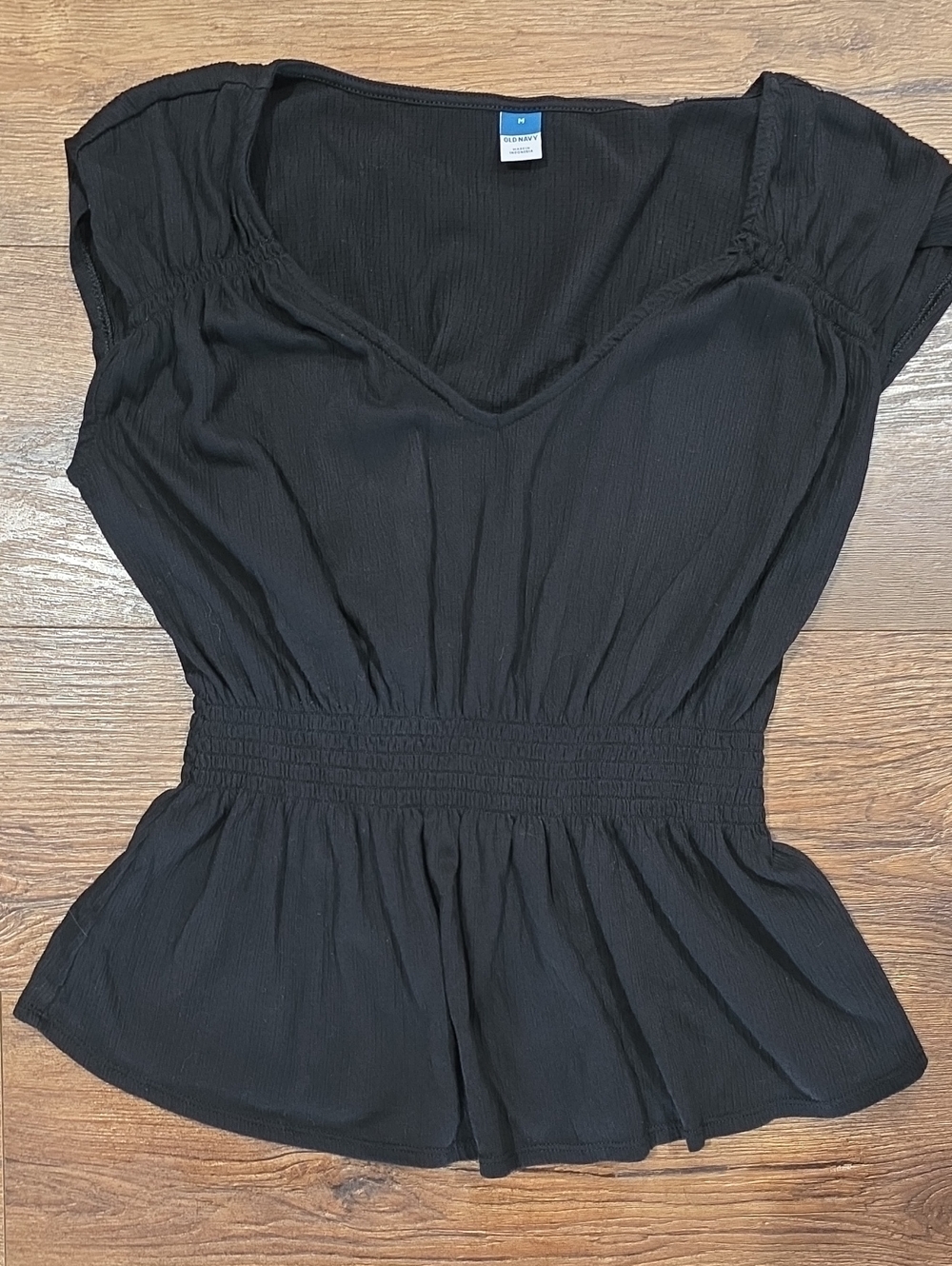 Old Navy Black V-Neck Babydoll Blouse